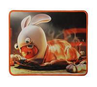 Konix Lapins Crétins Tapis de Souris Poulet Rôti - 320*170*3mm - Tapis Souris Gamer Anti Effilochements - Surface Antidérapante - Glisse Parfaite - Contour Tressé - Licence Officielle Lapins Crétins