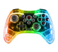 Konix Manette sans fil Crystal Nintendo Switch, PC et PS4 - Autonomie 10 h - Bluetooth 5.0 EDR - Fonction vibration - Éclairage LED RVB