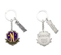 Konix Mercredi Porte-clés - Métal - Motif Nevermore Academy - Violet et jaune