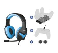 Konix Mythics Pack d'accessoires gaming PS4 - Casque PS-400 - Double station de charge - Câble de charge USB 3 m - Appuie-pouces