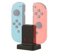 Konix Mythics Support Base de Charge Rapide pour manettes Joy-Con Nintendo Switch, Switch Lite et Switch OLED - Câble 50 cm - Noir
