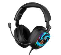 Konix Naruto Shippuden Casque Gaming Filaire 7.1 PC - Haut-parleurs 50 mm - Microphone - Câble USB 2 m - Éclairage LED - Motif Naruto Rasengan - Noir