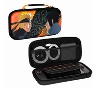Konix Naruto Shippuden Housse de Protection et Transport Nintendo Switch 2 - Rangement Accessoires et 8 Jeux - Motif Naruto et Sasuke - Noir et Orange