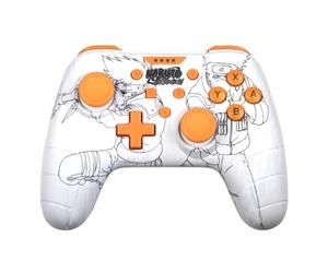 Konix Naruto Shippuden Manette filaire pour Nintendo Switch, Switch 2 et PC - Fonction vibration - Câble 3 m - Motif Kakashi - Blanc