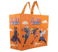 Konix Naruto Shippuden Sac cabas 40 x 45 x 20 cm - Matière recyclée - Motif Naruto, Sasuke, Kakashi et Itachi - Orange