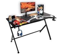 Konix One Piece Bureau Gaming 121 x 69 x 76 cm en Forme de Y - Plateau de Table en Bois et métal - Porte-gobelet - Support Casque - Motif Luffy