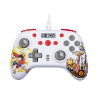 Konix One Piece Manette filaire pour Nintendo Switch, Switch 2 et PC - Fonction vibration - Câble 3 m - Motif Luffy - Blanc