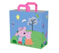 Konix Peppa Pig Sac cabas - Taille M 40 x 45 x 20 cm - Matière recyclée - Motif trio - Bleu et vert