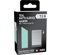 Konix Protège-cartes Teal Matte Sleeves 66 x 91 mm compétition - 100 pochettes - Compatible Magic The Gathering, Pokémon - Plastique - Bleu turquoise
