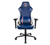 Konix PSG Chaise de Bureau Gaming Premium - Inclinaison siège 150° - Cuir polyuréthane - Coussin lombaires et cervicaux réglable - Appui-tête - Bleu