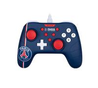 Konix Manette filaire PSG – Switch/Switch 2/PC, vibration, câble 3 m – Bleu/Blanc/Rouge