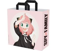 Konix Spy x Family Sac cabas - Taille 40 x 45 x 20 cm - Matière recyclée - Motif Anya - Rose