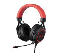 Konix UFC Casque Gaming Filaire 7.1 pour PC - Haut-parleurs 50 mm - Microphone Amovible - Câble USB 2 m - Rétroéclairage - Noir et Rouge