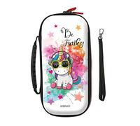 Konix Unik Housse de Protection et Transport pour Consoles Nintendo Switch, Switch Lite et Switch OLED - Rangement 8 Jeux - Motif Be Funky, Licorne