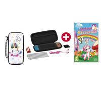 Konix Unik Pack Gaming Starter Kit + Fantasy Friends Nintendo Switch, Switch Lite et Switch OLED - Housse - Boîtier Jeux - Verre trempé - Écouteurs