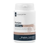 Konjac Glucomannane 3135 mg par Jour - Extrait Concentré 22:1 Titré à 95% - Contrôle du Poids et Satiété - 180 Gélules Végétales - Cure 30 Jours - Fabriqué en France - Compagnie des Sens Laboratoire