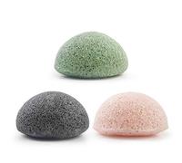 Konjac Lot de 3 éponges de nettoyage pour le visage Emballage individuel Éponge exfoliante Konjac Naturel