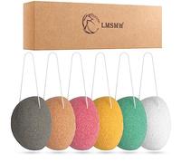 Konjac Lot d'éponges nettoyantes bio pour le visage - Éponge exfoliante douce pour le lavage du visage et du corps avec charbon actif, outils de soins de la peau naturels pour peaux grasses et sèches