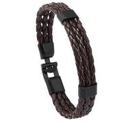 KONJEELIO Bracelet En Cuir Pour Hommes, Bracelet Tissé Multicouche Torsadé En Corde De Cuir Tressé Bracelet Réglable Bracelet Vintage Punk Charme Bijoux Idée Cadeau Pour Hommes Femmes Marron