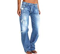 KonJim Jean décontracté coupe évasée coupe bootcut évasée pour femme taille haute petite à grande taille, bleu, M