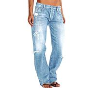 KonJim Jean décontracté coupe évasée coupe bootcut évasée pour femme taille haute petite à grande taille, bleu clair, XXXXXL