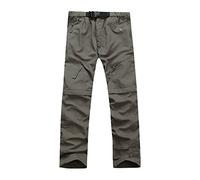 KonJim Pantalon de randonnée convertible 2024 pour homme avec plusieurs poches, amovible, léger, séchage rapide, pantalon cargo extensible pour l'extérieur, la pêche et le safari, kaki, 41-44.5