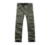 KonJim Pantalon de randonnée convertible 2024 pour homme avec plusieurs poches, amovible, léger, séchage rapide, pantalon cargo extensible pour l'extérieur, la pêche et le safari, Vert, 31-35