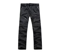 KonJim Pantalon de randonnée convertible 2024 pour homme avec plusieurs poches, amovible, léger, séchage rapide, pantalon cargo extensible pour l'extérieur, la pêche et le safari, Noir , 31-35