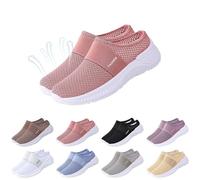 KonJim Sabots à enfiler pour femme en maille respirante rembourrée à bout fermé dos nu - Chaussures d'été orthopédiques avec soutien de la voûte plantaire - Pantoufles de jardin creuses pour intérieur