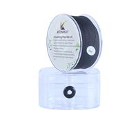 Konmay 1 rouleau de fil en nylon noir satiné pour bracelets, 150 mètres de cordon de nylon tressé pour fabrication de bijoux, perlage, nœuds chinois, kumihimo, macramé - 0,4 mm
