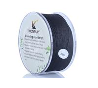 KONMAY Bracelet en nylon noir de 117 m x 0,8 mm | Avec distributeur, non élastique, pour la fabrication de bijoux, perles, attrape-soleil, attrape-rêves, carillons