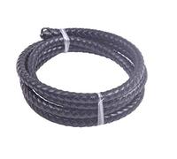 KONMAY Cordon en cuir véritable tressé, rond, 1,8 m x 9 mm, black