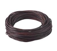 KONMAY Cordon Rond en Cuir véritable - 22.5 m 1.5mm Cordon Rond en Cuir pour La Fabrication de Bijoux, Marron Foncé Vieilli