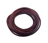 KONMAY Cordon Rond en Cuir véritable - 4.6 m 5.0mm Cordon Rond en Cuir pour La Fabrication de Bijoux, Marron Vieilli