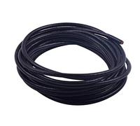 KONMAY Cordon Rond en Cuir véritable - 4.6 m 5.0mm Cordon Rond en Cuir pour La Fabrication de Bijoux, Noir