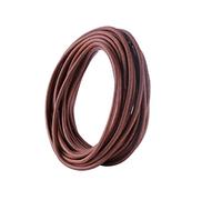 KONMAY Cordon Rond en Cuir véritable - 9.2 m 3.0mm Cordon Rond en Cuir pour La Fabrication de Bijoux, Naturel Foncé