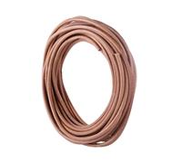KONMAY Cordon Rond en Cuir véritable - 9.2 m 4.0mm Cordon Rond en Cuir pour La Fabrication de Bijoux, Naturel