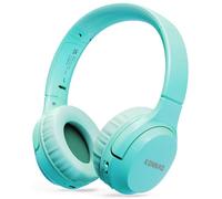 KONNAO Casque sans Fil 60H Pliable avec Micro, Limiteur de Volume 85 dB/94 DB, Casque Supra-auriculaire sans Fil, pour Enfants, Adultes, école, Voyage, Classe en Ligne, Vert