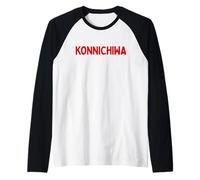 Konnichiwa Japon Salut Voyage Japonais Manche Raglan
