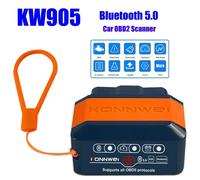 Konnwei Kw906 Bluetooth 5.0 Elm327 V1.5 Scanner Obd2 Pour Android Ios Obdii Outils De Diagnostic De Voiture Automatique Elm 327 Obd 2 Lecteur De Code-Kw905 Orange