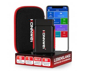 KONNWEI OBD2 Diagnostic Auto OBD Bluetooth,Valise Diagnostic Auto OBD2 Multimarque Français, Scanner Diagnostic Tous Systèmes, Lecture & Effacement Codes Défaut Moteur,Test Émissions, iOS Android