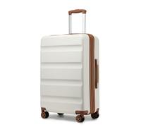 Kono 24" Moyenne Valise en Soute | Expansion Légère Bagages à Coque Rigide avec Serrures TSA et 4 Roues Spinner Doubles | Idéal pour Les Voyages et Les Affaires (Blanc Crème, 65x43.5x25 cm)