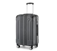 Kono Bagages à Coque Dure en ABS léger Valise Gris 4 Roues Spinner Business Trip Trolley(65cm)