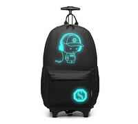 Kono Cartable à roulettes Enfant 24 L, Sac à Dos Trolley LED Lumineux, Bagage Cabine École Primaire Fille Garçon Voyage