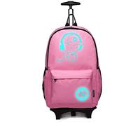 Kono Cartable à roulettes Enfant 24 L, Sac à Dos Trolley LED Lumineux, Bagage Cabine École Primaire Fille Garçon Voyage