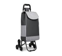 Kono Chariot de courses pliable, léger et étanche 2 en 1 avec sac de refroidissement isolé, chariot d'escalade amovible pour les courses (gris amélioré)