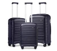 Kono Ensemble de 3 Valises à roulettes, Trolley Rigides en PP Légères avec Serrure TSA, Marine