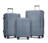 Kono Ensemble de 3 Valises PC+ABS Valise Rigide avec Serrure à Combinaison TSA (Denim Bleu)