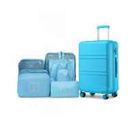 Kono Ensemble de Valises 51.5x40x22cm ABS rigide avec 8 cubes d'emballage, Valise de Voyage à 4 roulettes et Serrure TSA, Bleu