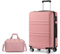KONO Grande valise à roulettes Set de bagages 2 pièces 74cm Sac Ryanair Or rose